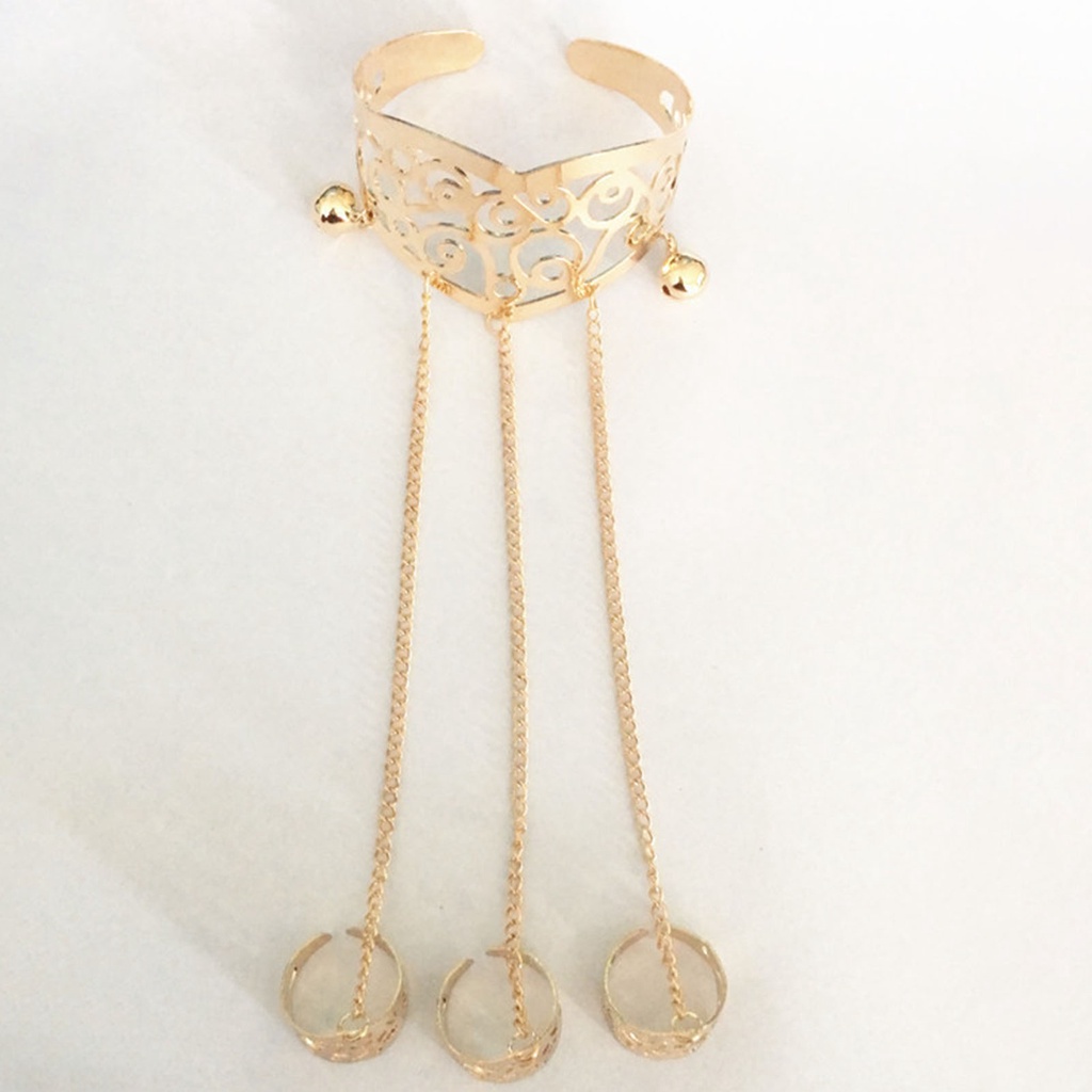 Hu Hu Hu Hu Hu Alat Bantu Pasang Kacamata♡ Gelang Tangan Rantai Banyak Lapis Adjustable Motif Ukir Hollow Aksen Rumbai Untuk Wanita