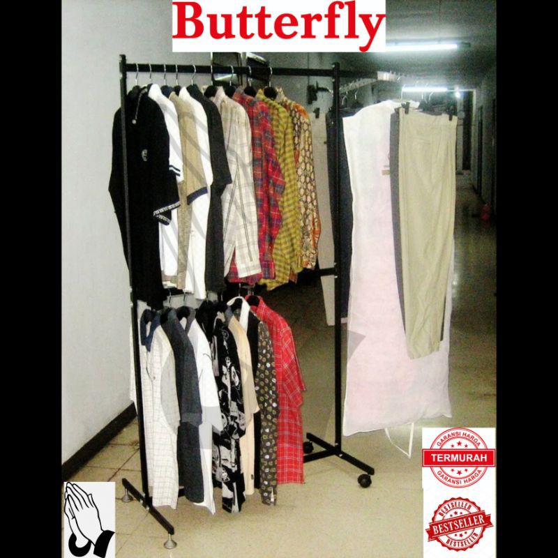 MURAH..KOKOH....Rak Gantungan Baju Besi Tinggi 190cm