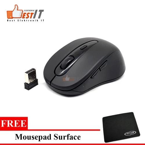 Mouse Wireless M-tech 2804 GRATIS Mousepad Surface GRATIS BATERAI