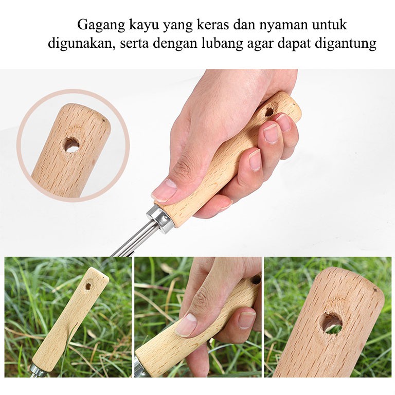 Alat Garpu Pembersih Cabut Rumput Liar Tanaman Garpu Pembersih Manual Stainless Steel Untuk Berkebun