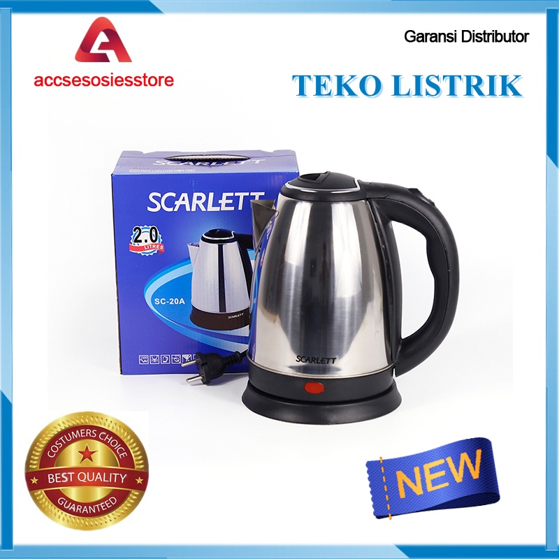 Stainless Steel Electric Kettle Kapasitas 2L Teko listrik Kettle Electric 1500W Pemanas Air Pembuat Kopi Teh