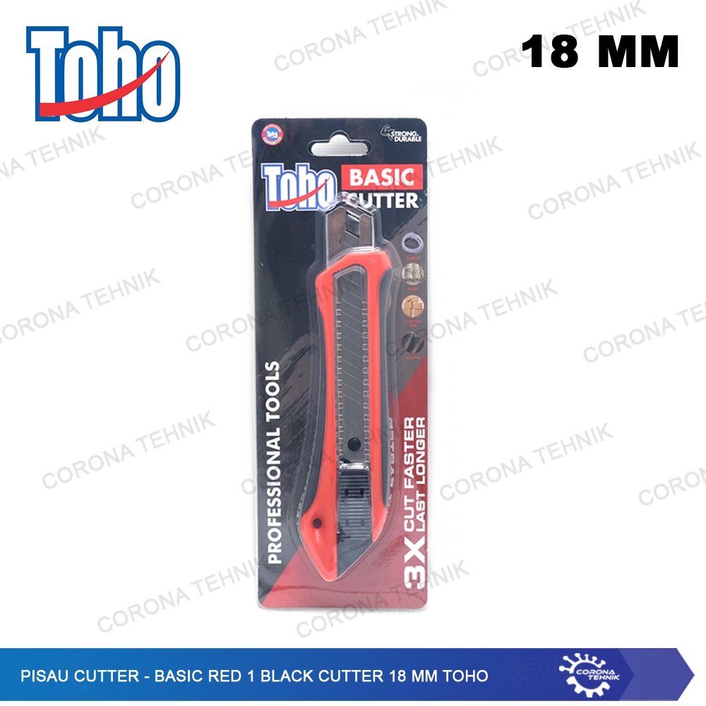 Toho - Pisau Cutter - Basic Red 1 Black Cutter 18 mm