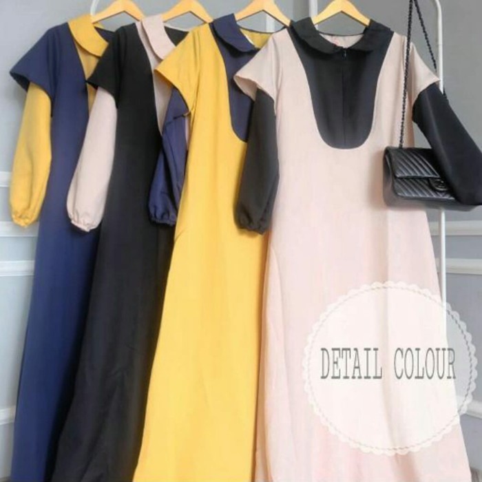 GAMIS SYARI ANNAJAH CAPUCCINO 900GR 110 140 ALLSIZE GAMIS SYARI BUSUI CADAR CREPE HQ POLOS MURAH I.