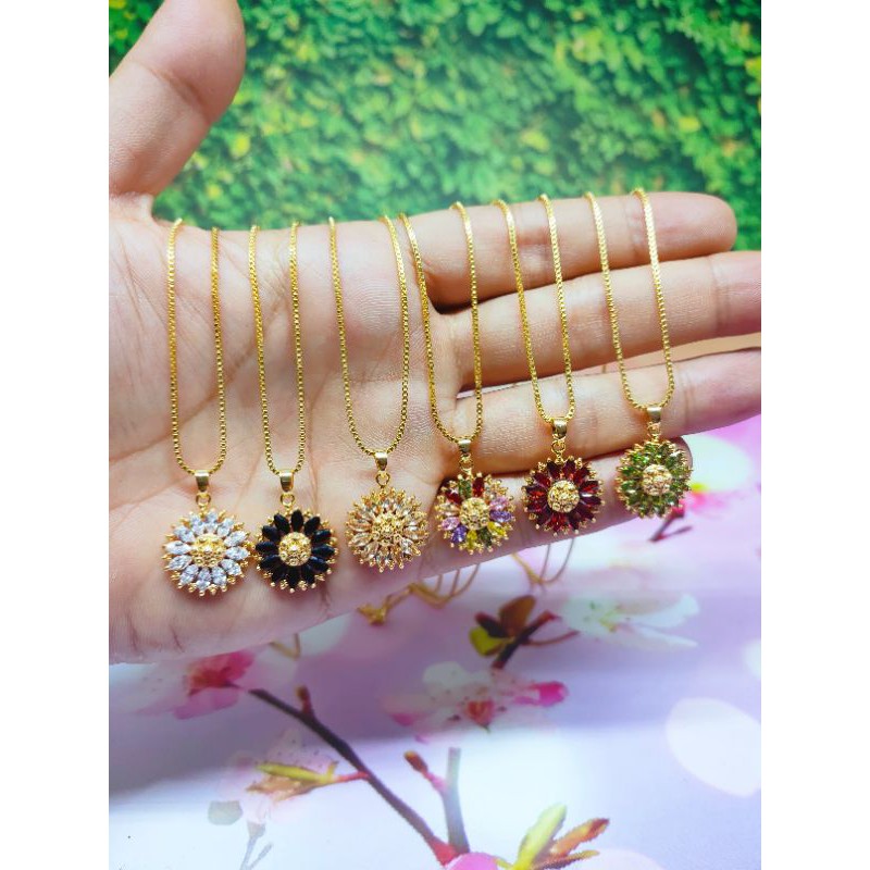 kalung xuping zirkon asli lapis emas 24karat