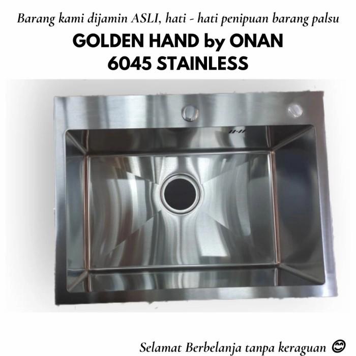 Jual Bak Cuci Piring Kitchen Sink Onan Golden Hand 6045 Shopee Indonesia