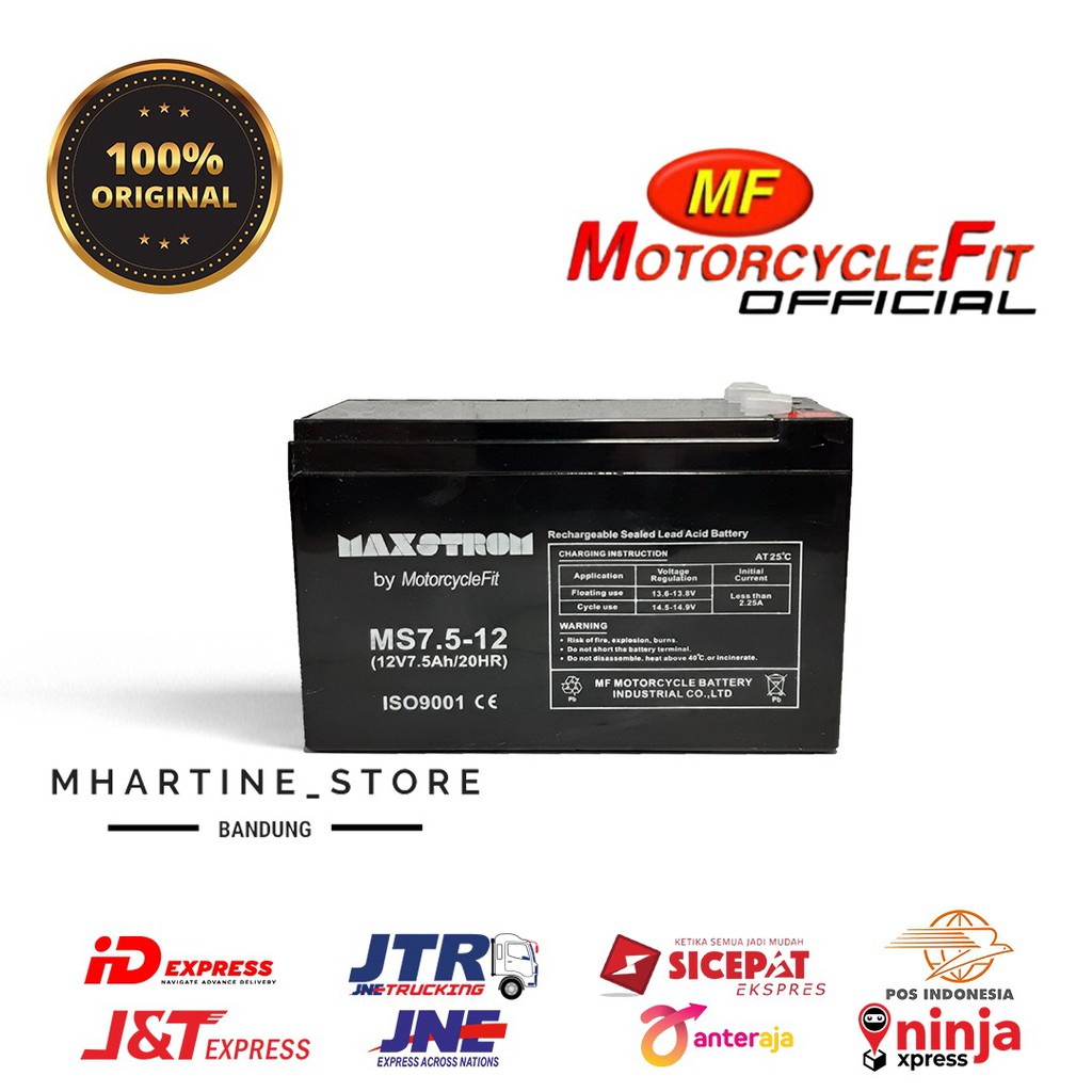 aki baterai kering vrla mf 7.5ah 12v sepeda listrik ups gs yuasa