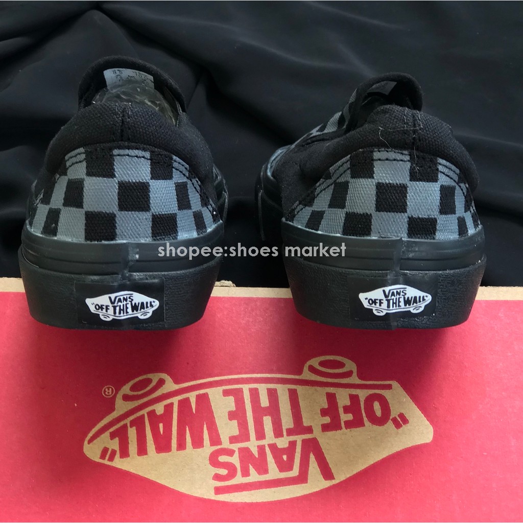 Vans Slip On Checkerboad Black Grey Sol Black