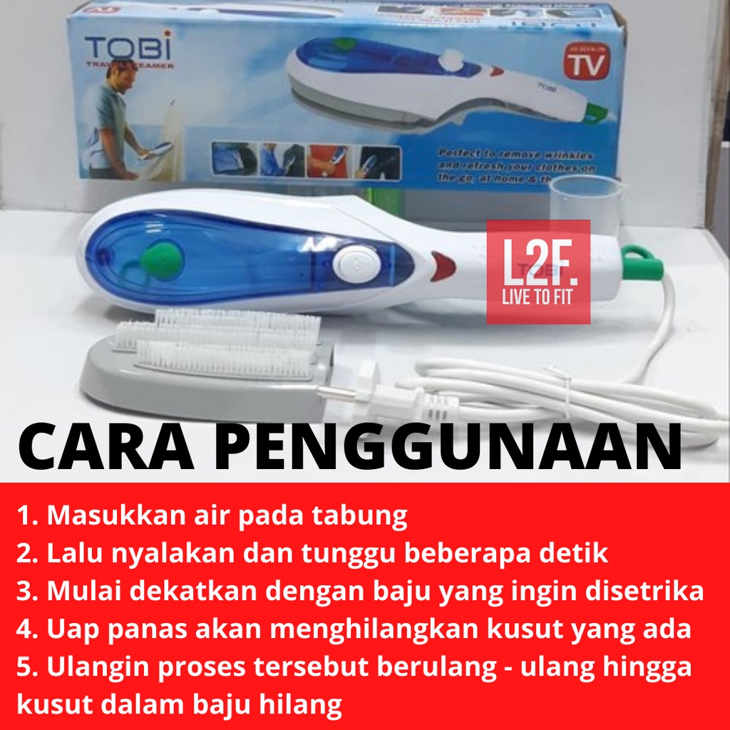 Setrika Strika Uap Listrik Portable Travel Steamer Iron TOBI