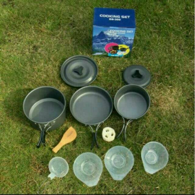 Cooking set DS300 Nesting 3-4 Person Peket wajan portable isi 3 Camping outdoor