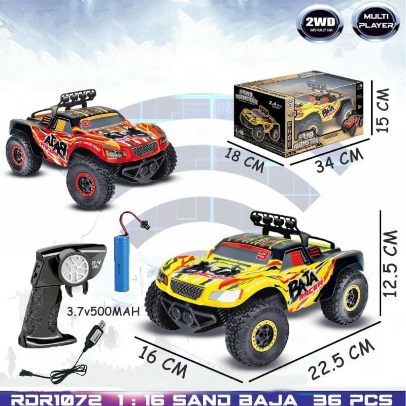 Mobil Remote Control Sand Monster Ban Besar Baja 1:16 Rc Offroad TERBARU
