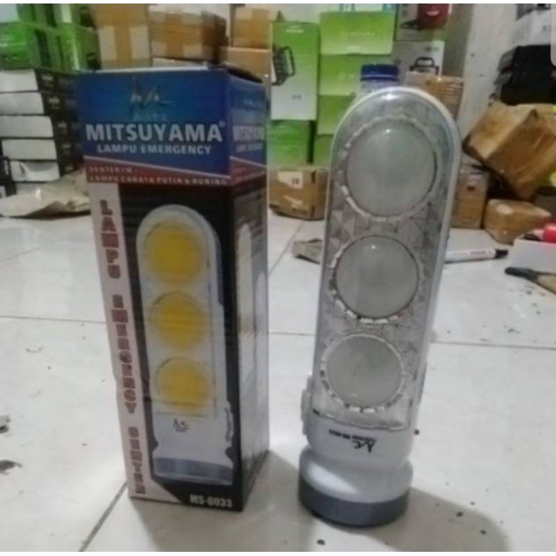 Lampu emergency plus senter  Mitsuyama MS6033 lampu darurat terang guys