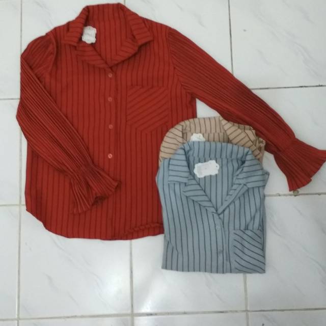 KIYORA/BIG SALE 12.12/KEMEJA PLISKET/ATASAN MOSCREPE/BAJU KANTOR/BAHAN IMPORT/ORIGINAL REALPIC