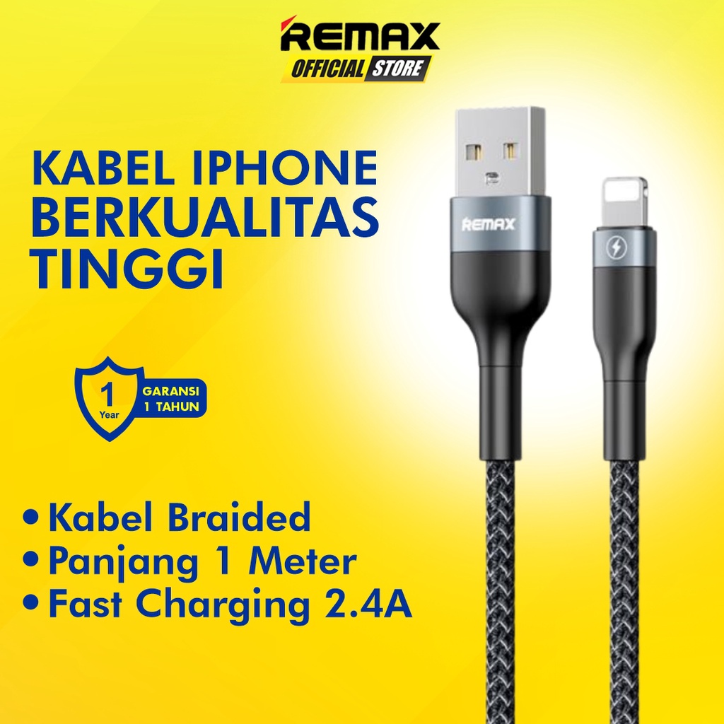 REMAX Sury Kabel Data Charger Lightning Braided 2.4A RC-064I