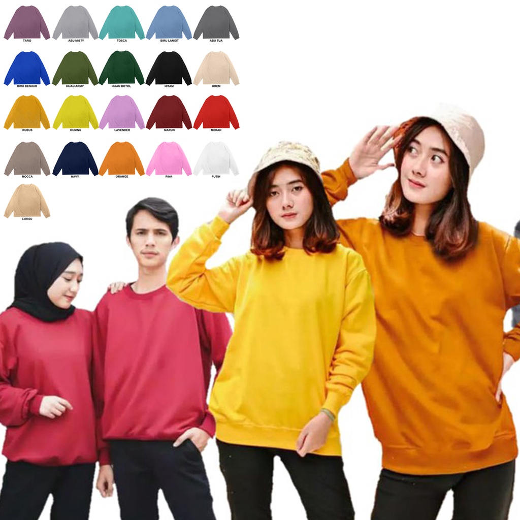 (BISA COD) SWEATER CREWNECK Sweater Polos pria wanita Sweater Oblong Polos Casual Polosan Basic murah SIGN CLOTH