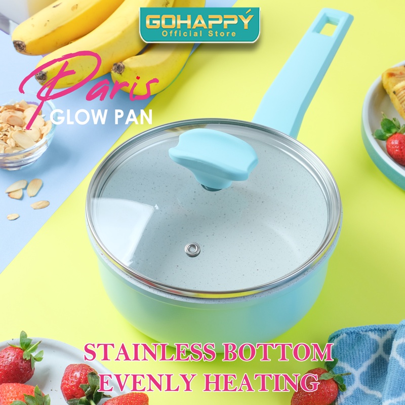 PANCI GLOWPAN PARIS Milk Pan 16 cm - Panci susu milkpan - saucepan anti lengket GHP02 GOHAPPY