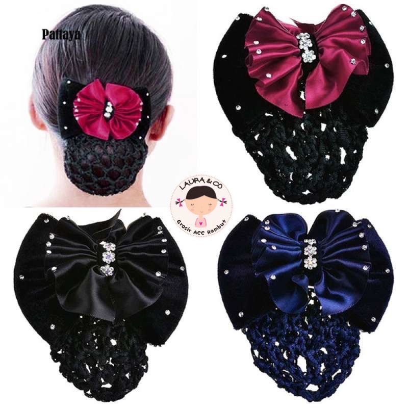 Jepir Harnet Korea Jaring Rambut Permata - Aksesoris Rambut