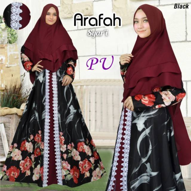 Arafah syari jumbo set khimar syari lebaran jumbo mewah