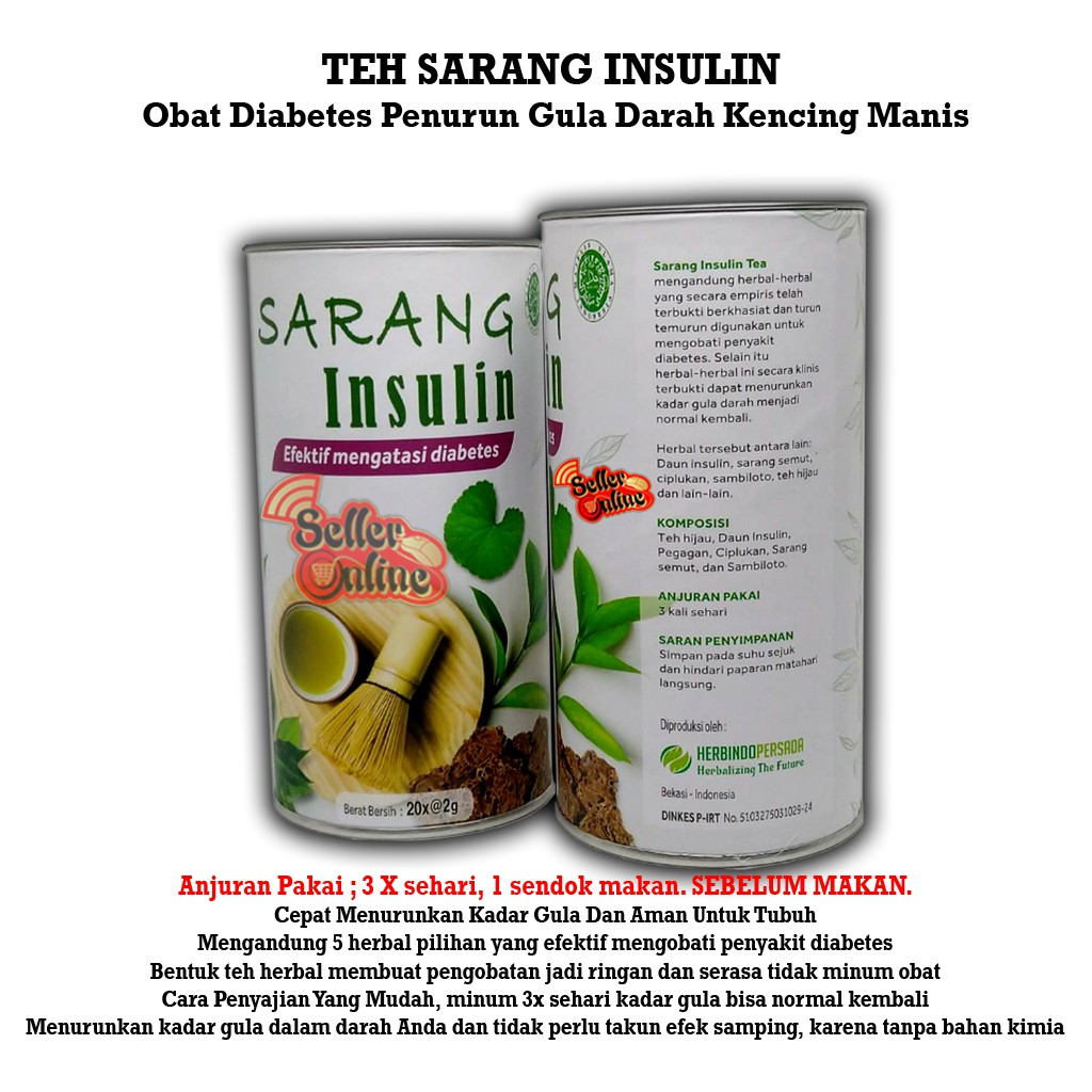 Herbal Diabetes Teh Sarang Insulin Penurun Gula Darah Kencing Manis Shopee Indonesia