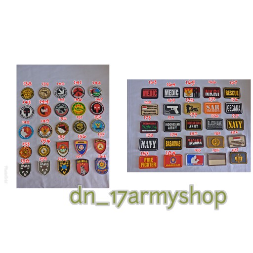 Patch Rubber Logo Medic,Bendera,Garuda,Nkri,Basarnas,Kpu,Pmi,Sar,Glock,Tribrata