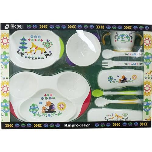 Richell kinpro baby dish plate and cutlery set ks-5mr