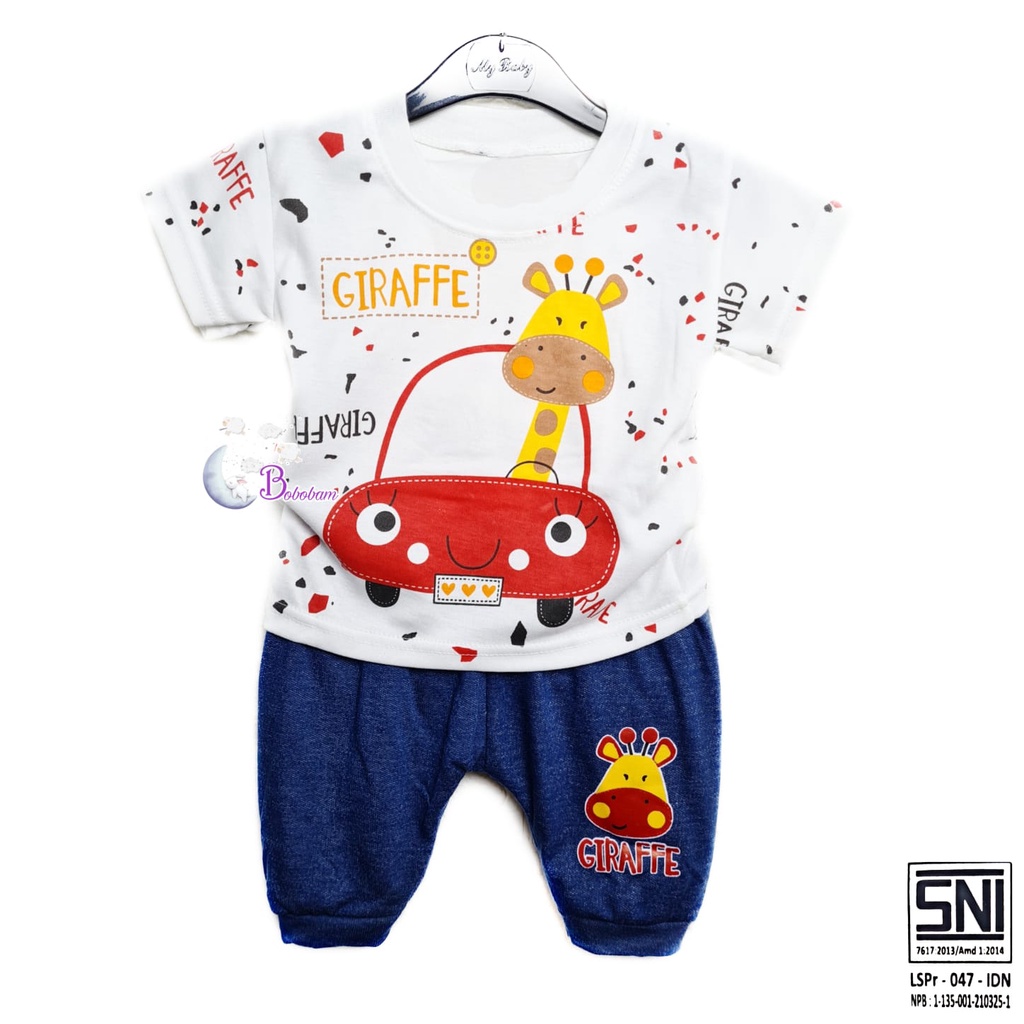 BOBOBAM BAJU BAYI LAKI LAKI  SETELAN ANAK COWO LUCU STELAN COWOK  6 12 BULAN  KEREN TRENDY KEKINIAN JERAPAH