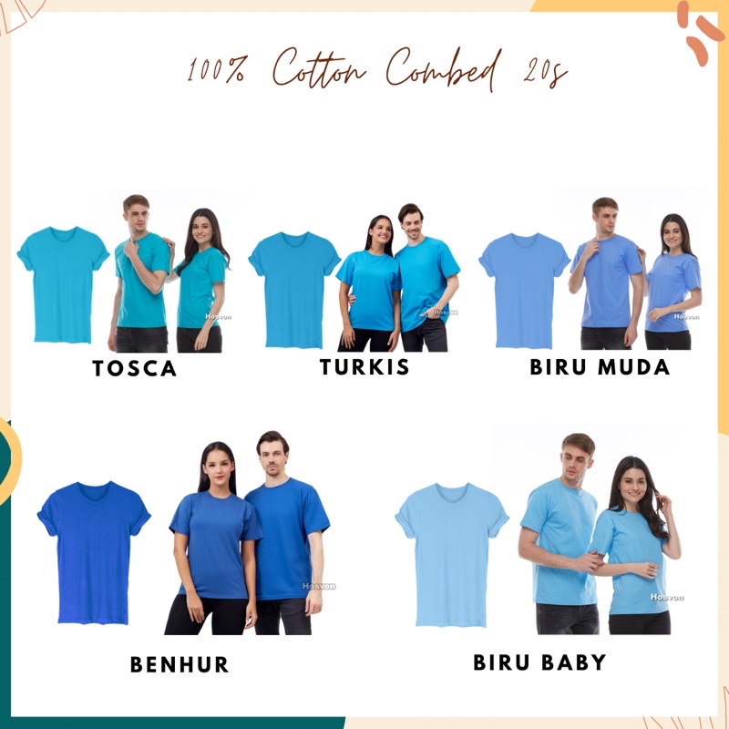 BIG SIZE XXXL - Kaos Polos Lengan Pendek Katun Combed 20s (PRIA &amp; WANITA)