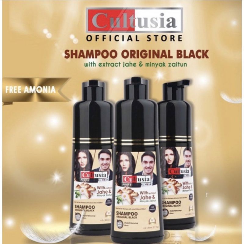 CULTUSIA SHAMPO JAHE HITAM / COKLAT 160ml ORIGINAL BPOM - CULTUSIA HAIR COLORING SHAMPOO BLACK / BROWN