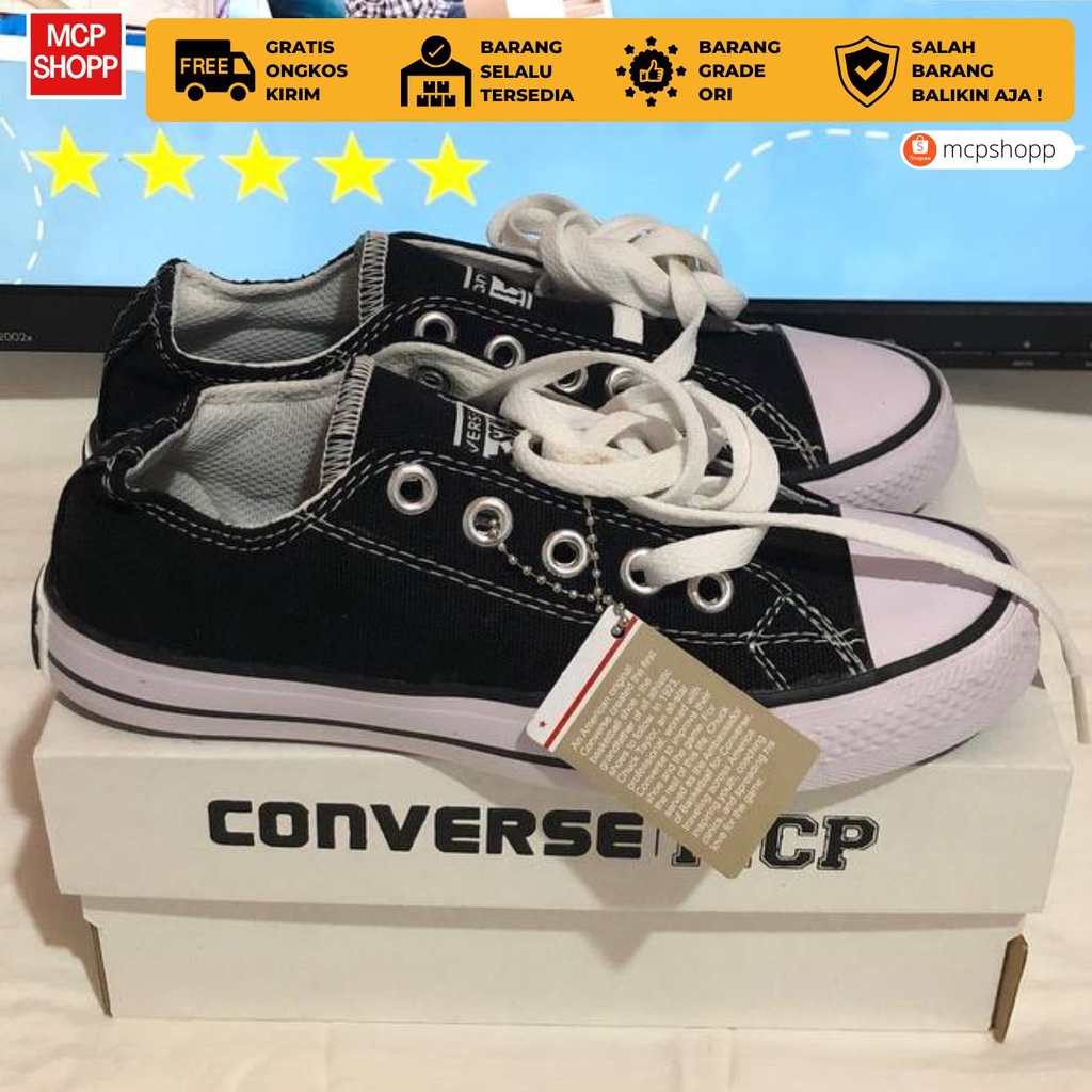 ( KUWALITAS NOMOR 1 ) SEPATU ANAK SEKOLAH SD WARNA HITAM SEPATU SEKLOAH SEPATU CONVERSE ANAK SEPATU 
