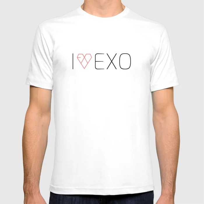 Premium Kaos EXO - Baju i Love EXO - Tshirt Exo - LOGO I LOVE EXO - Kaos EXO Member - Baju Korea