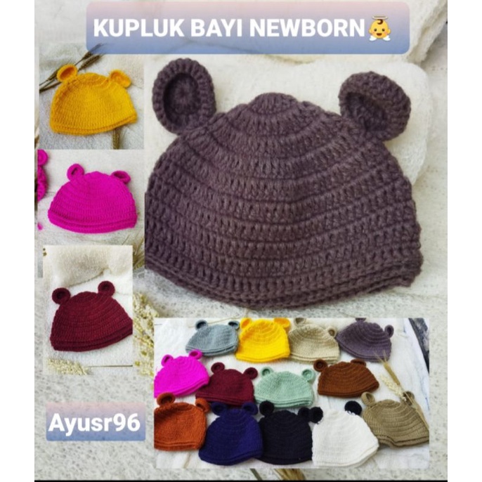 Topi kupluk Rajut Casual Handmade kupluk Bonnet Ruffle Topi Bonet Bayi Rajut Anak Bonet