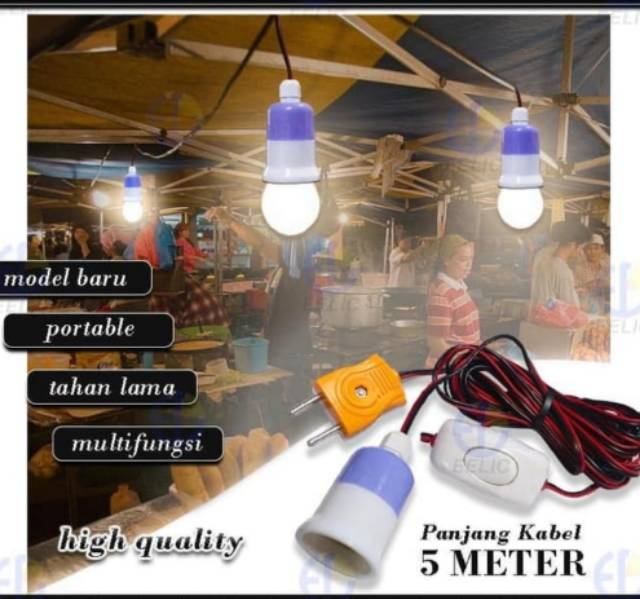 Lampu Gantung Fitting gantung kabel on off 5 meter