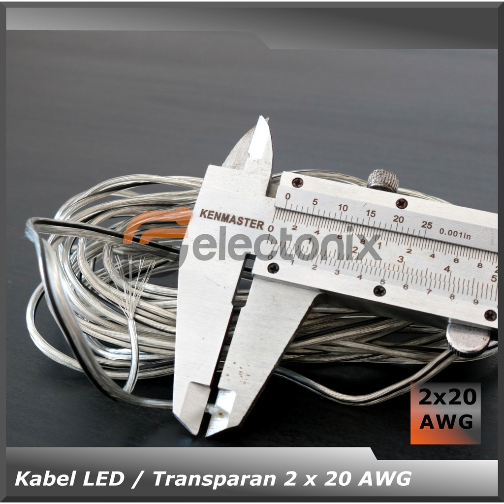 Kabel Listrik 2 x 20 AWG | Transparan [100m]