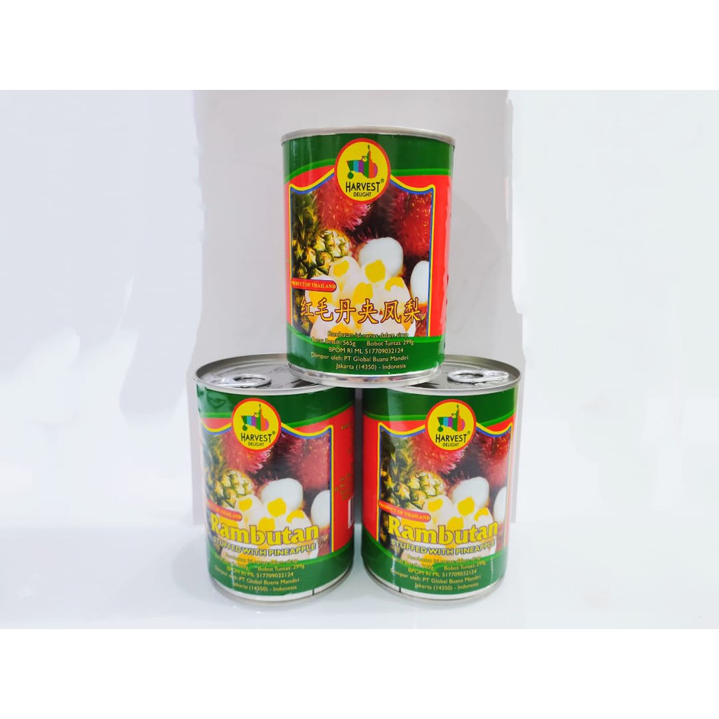 

Harvest Delight buah rambutan nenas nanas dalam kaleng stuffed with pineapple in canned