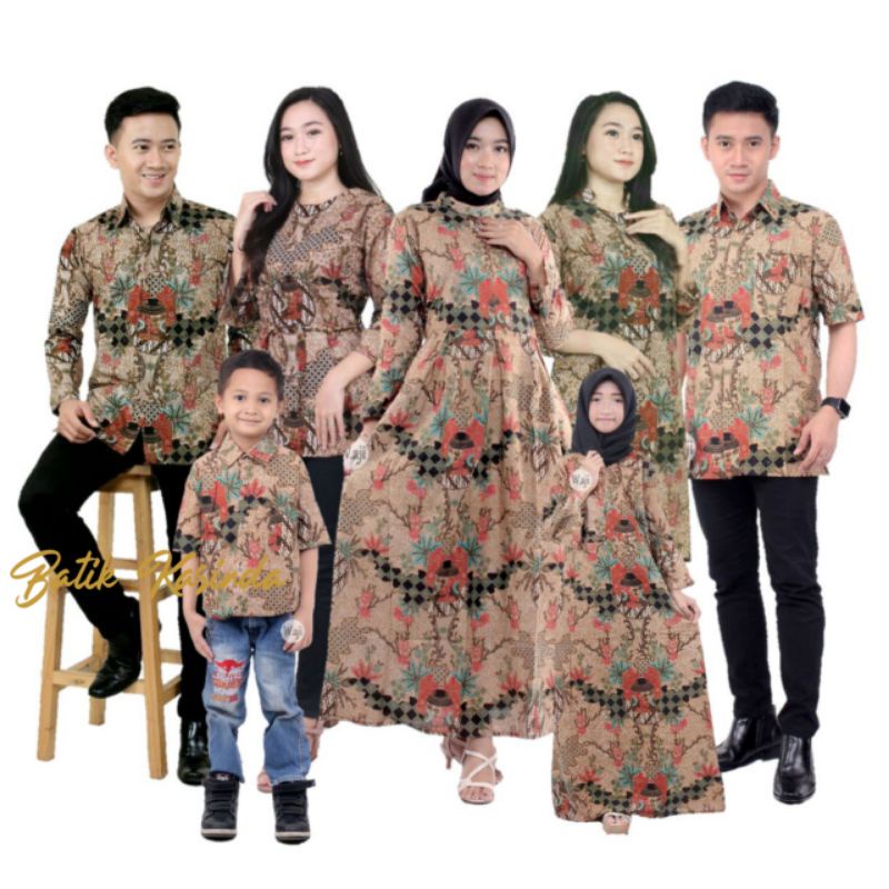 Baju batik Couple Keluarga Ayah Ibu Anak Pasangan Suami Istri Atasan Wanita Pria Dan Anak Anak Sania Ruflle Ori Ndoro Jowi Modern Family Lebaran Terbaru 2023