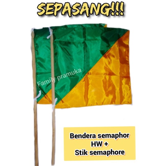 Bendera semaphore HW + stik semaphore - sepasang