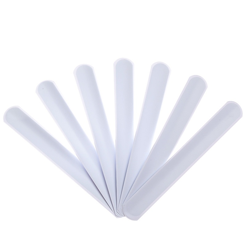 30 Pcs / set Gelang Slap Band Kosong Bahan Plastik Warna Putih Untuk Pesta