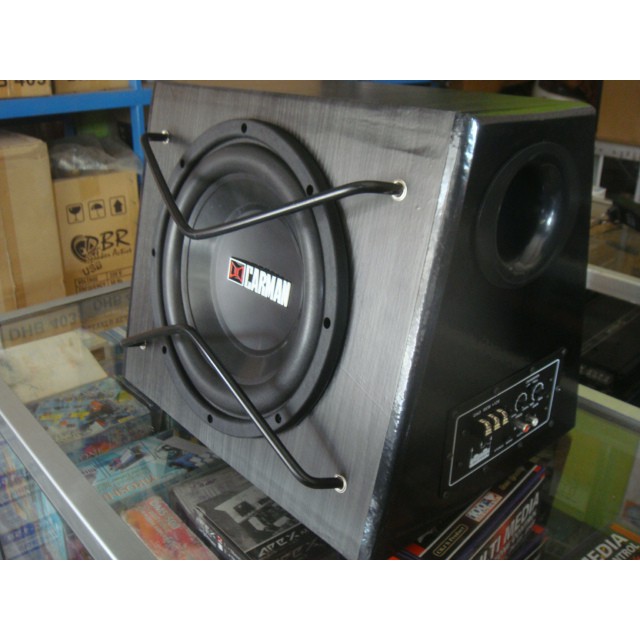 SUBWOOFER MOBIL AKTIF , BASS TUBE CARMAN 10' SUPER BASS MENGGELEGAR