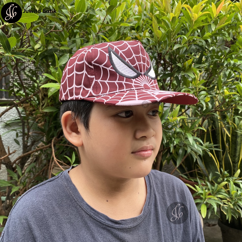 Topi Baseball Anak Laki Laki Spiderman Bordir 2-10 Tahun