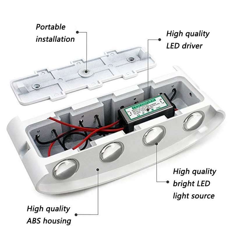 【Ini bukan lampu tenaga surya!】Lampu Dinding Taman Outdoor COB 4 MATA 6 MATA 8 MATA / LED Wall Light Minimalis 4X1W LAMPU TEMPEL COCOK UNTUK TEMBOK PILAR OUTDOOR INDOOR RUMAH-7