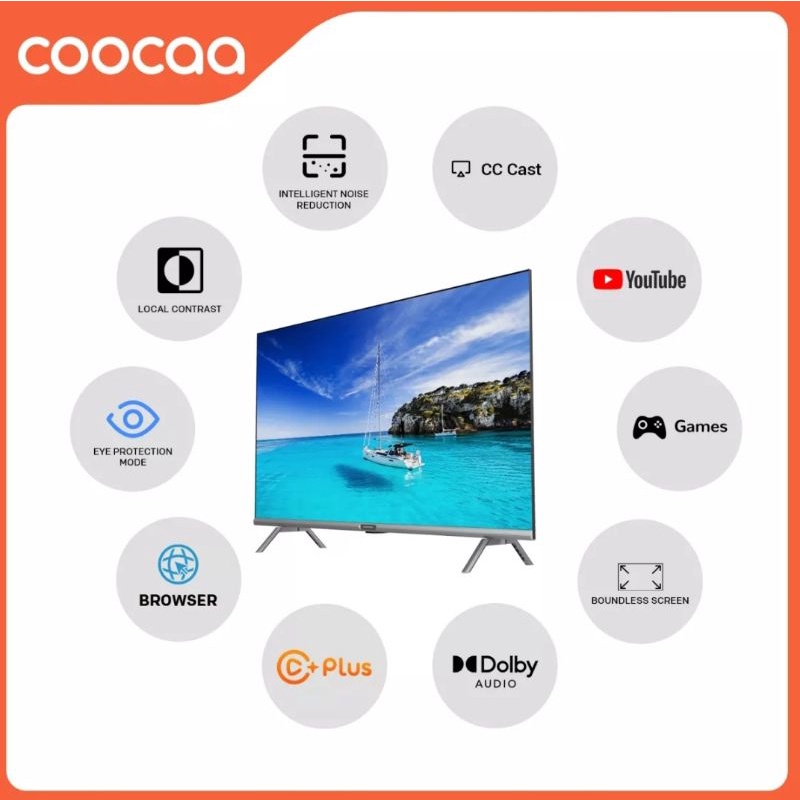Smart Digital TV Coocaa 40S3U Plus 40 Inch Youtube Garansi Resmi (MEDAN/LUAR KOTA)