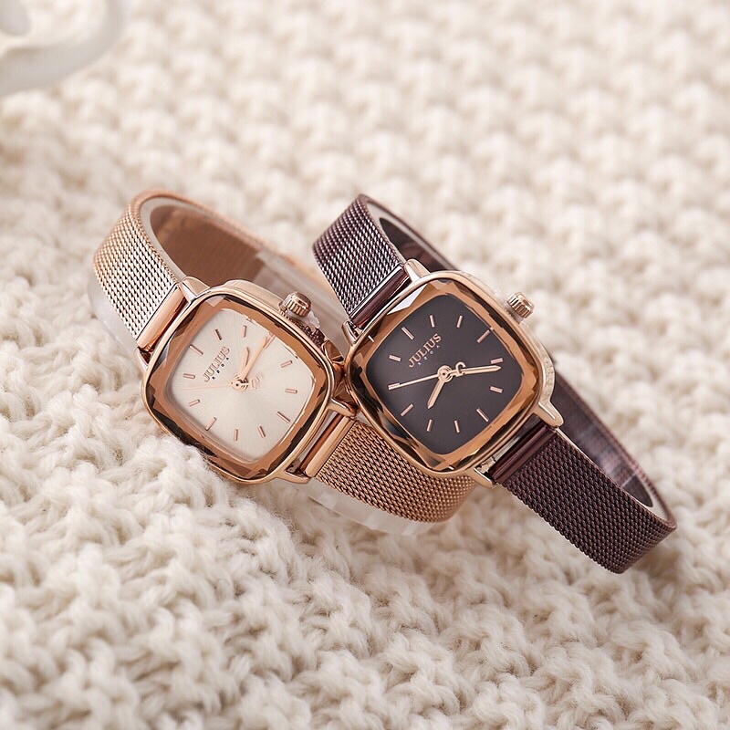 JULIUS JA-1148 Official Store Jam Tangan Rantai Square Bagsomnia Ladies Fashion Korea