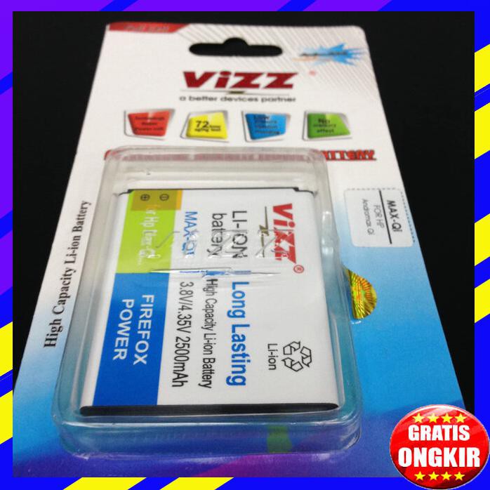 ACC HP BATERAI VIZZ DOUBLE POWER SMARTFREN ANDROMAX QI 2500MAH REAL CAPACITY