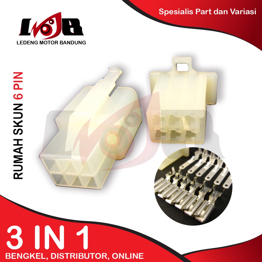 Rumah Skun Kecil 6 Pin Soket Terminal Kuningan Kabel Connector Socket