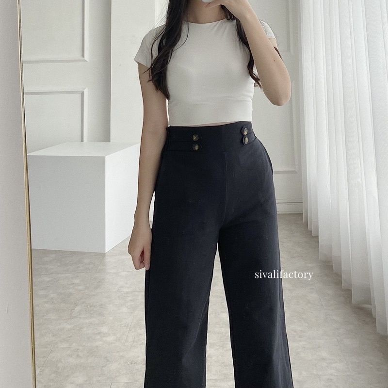 Celana Kulot Highwaist Kulot Linen Soul Kulot Linen Kancing depan Kulot Linen terbaru Kulot Linen Highwaist