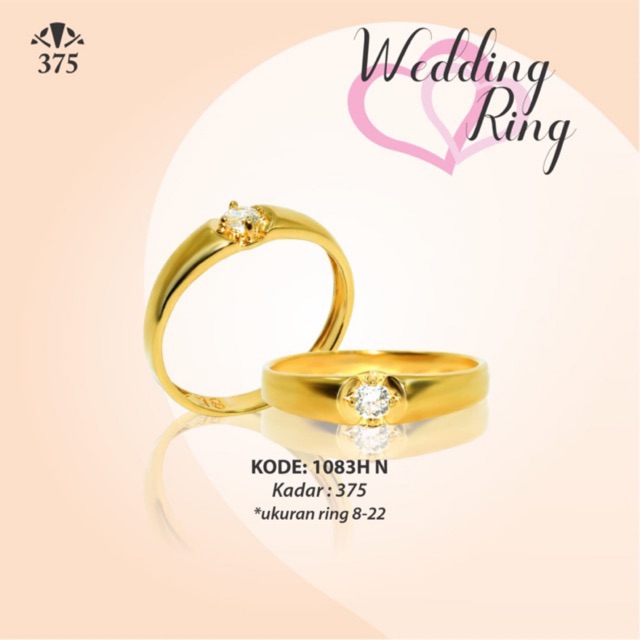 TM375 CINCIN KAWIN EMAS ASLI CLASSIC GOLD SATU MATA