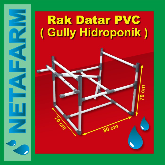 RAK DATAR PVC untuk Gully Hidroponik 30 lubang - RAK SAJA !