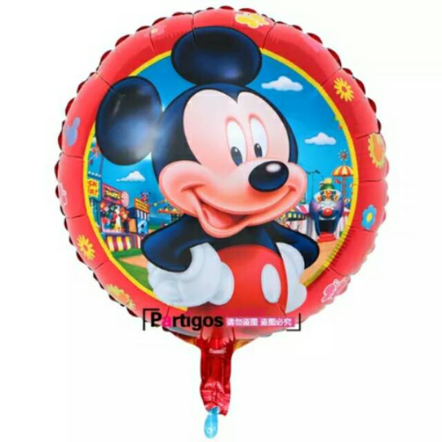 Balon mickey mouse bulat