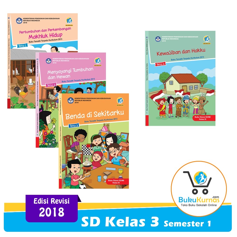 Paket Buku Tematik Sd Kelas 3 Semester 1 K13 Revisi 2018 Tema 1 4