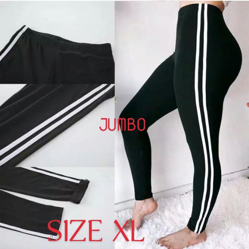 legging strip/garis 2 wanita jumbo legging olahraga