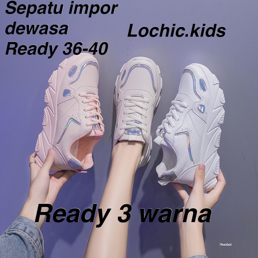 (LOLI-JKT) D-01 SEPATU DEWASA IMPORT / SNEAKER DENGAN TALI 36-40 (lochic)